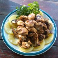 Pollo a la barbacoa y piña Pollo a la barbacoa y piña